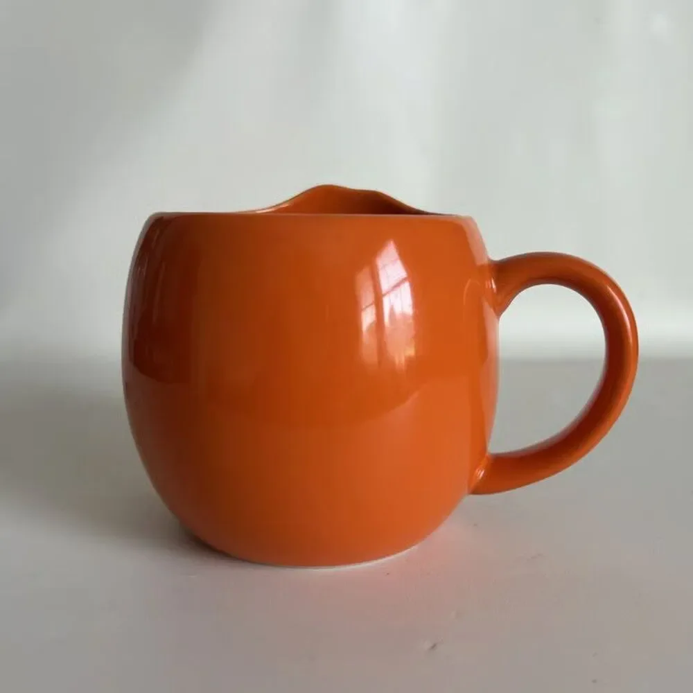 M&Ms World Orange Mug Worried Face Crispy Character 2018 Ceramic Coffee Tea Cup